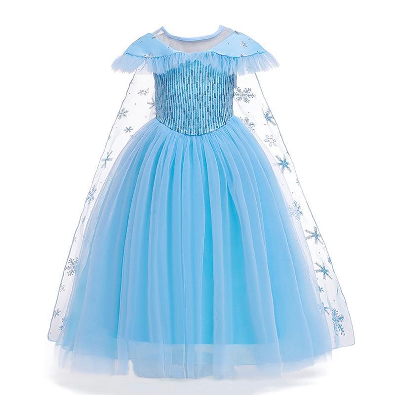 Picture of Frozen 2 Kidsren's Dress Princess Dress Girl Elsa Snowflake Dress Frozen Elsa Princess Style