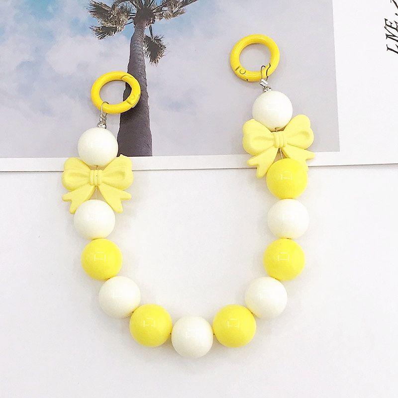 Picture of New Candy Color Acrylic Hand Chain Colorful Bow Bag Pendant Diy Mobile Phone Case Accessories Trend