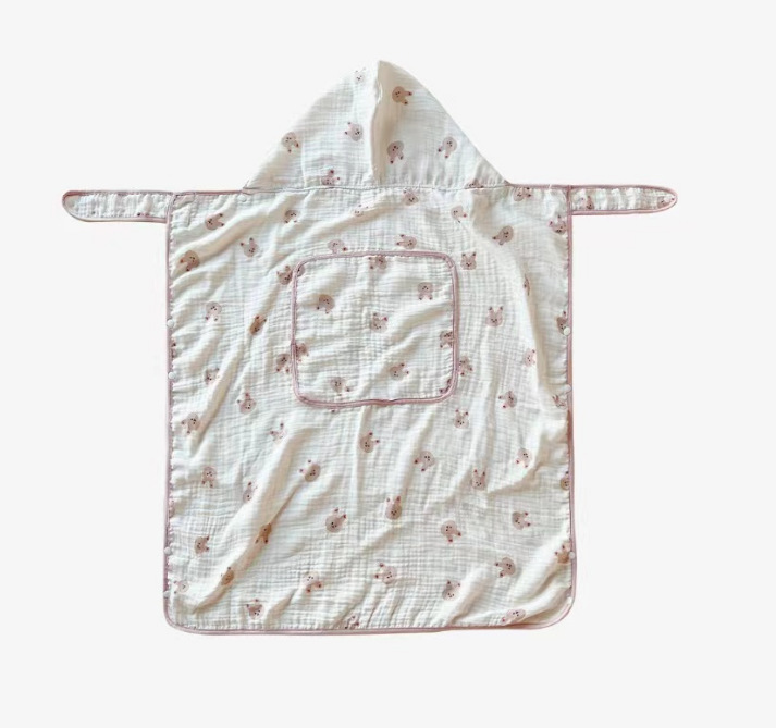 Picture of Korean Style Anti-mosquito Windproof Cloak Baby Blanket Waist Stool Blanket Hooded Baby Breathable Gauze Cloak Sunscreen Cover Blanket