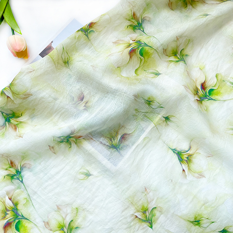 Morning glory New Chinese Style National Style Tencel Jacquard Fabric Hanfu Cheongsam dress Fabric 1.5 m Width