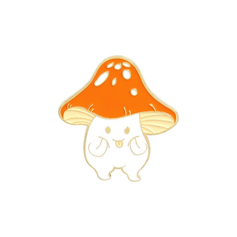 Picture of Cartoon cute 21 mushroom suit mushroom man and frog alloy brooch suit cute anti-light badge