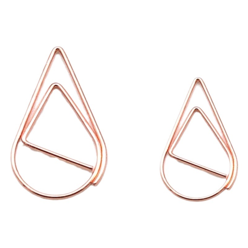 Factory simple metal water drop paper clip office supplies test paper clip student folder European and American color paper clip