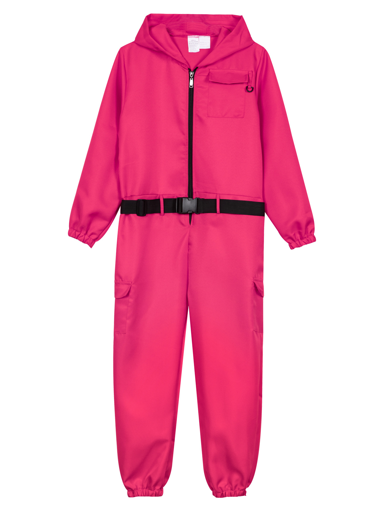 Picture of Halloween European and American Red Zipper Jacket Crock Pants suit Casual Jumpsuit Solid Color Work Uniform Performance Clothes