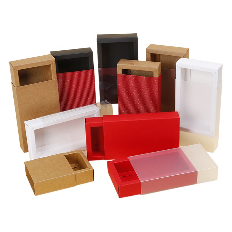 Rectangular Kraft Paper Box Folding Box Packaging Box Color Box Drawer Box Wholesale Gift Box Empty Box Jewelry Customization