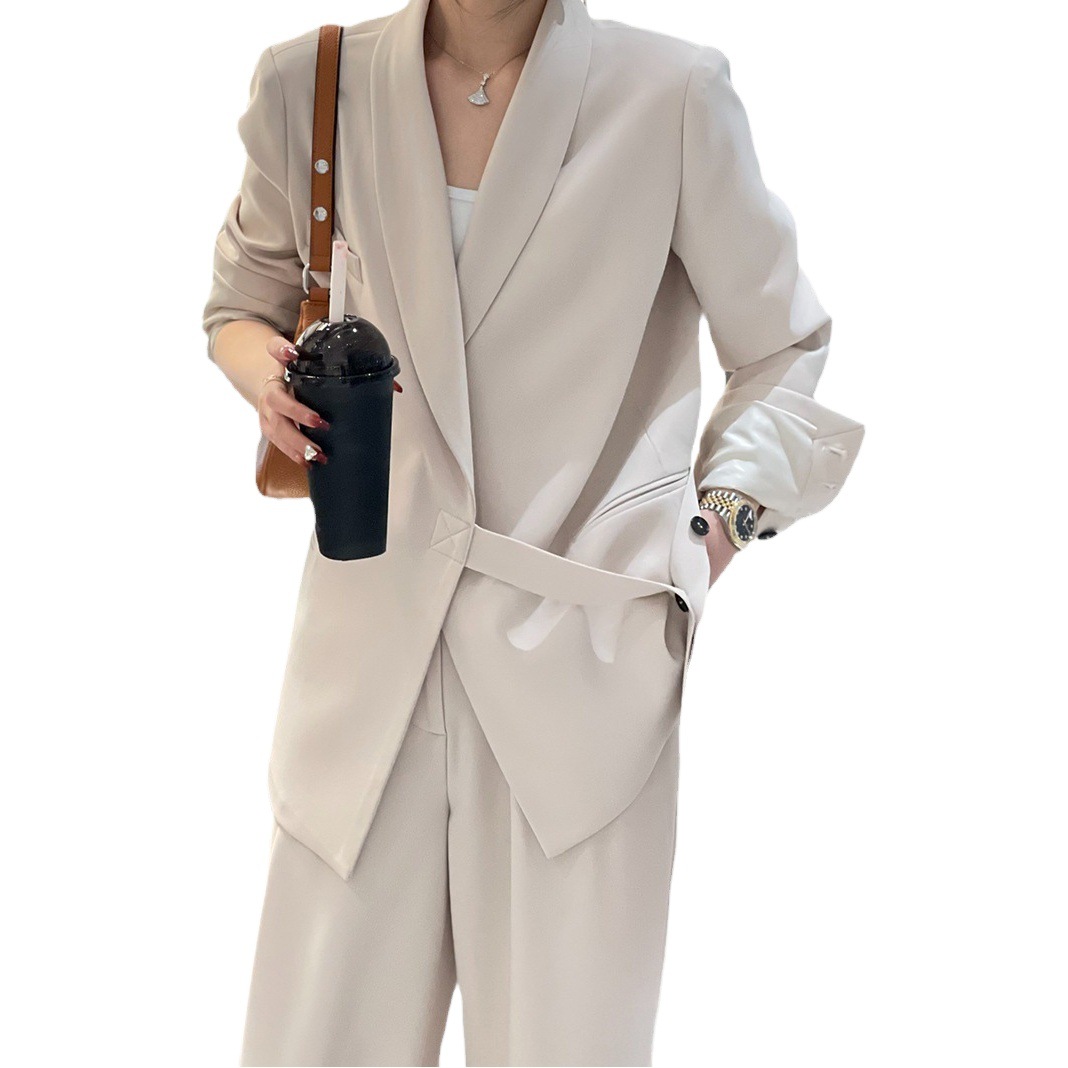 Casual Fashion Suit Suit for Women Spring Internet Celebrity 2024 Early Spring Accessible Luxury High-End Wide-Leg Pants Two-Piece Set