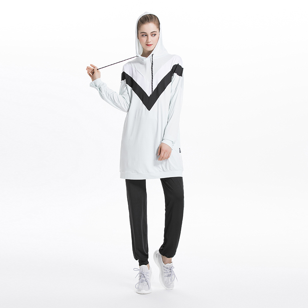 Picture of Autumn and Winter New Middle Eastern Arab Hui Sports and Leisure Color Matching Hooded Sports Sweatshirt Suit Y015