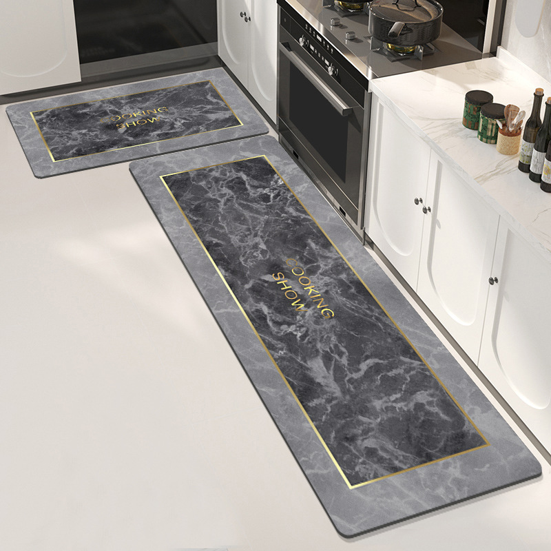 Soft Diatom Mud Kitchen Mat Oil Absorption Cleaning-Free Household Dirt-Resistant Water Absorption Wear-Resistant Soft Mat Scrub Long Mat