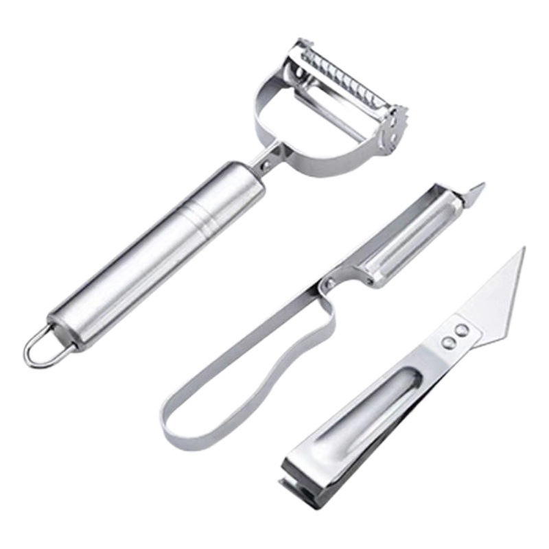 Picture of Stainless Steel Peeler Three-Piece Set Household Three-in-One Planer Multifunctional Scraper Kitchen Three-Piece Set Grater