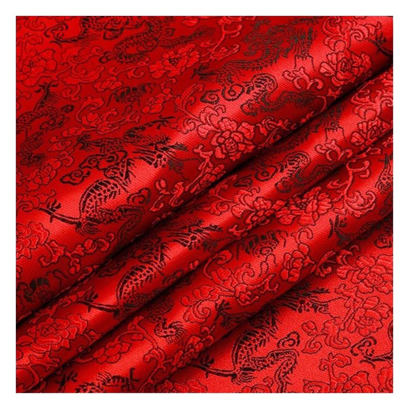150 door width small dragon pattern brocade fabric satin Crafts gift box packaging cloth cheongsam moxibustion clothing fabric