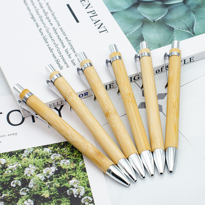 Factory direct supply spot bamboo ballpoint pen bamboo advertising pen can be printed laser lettering logo