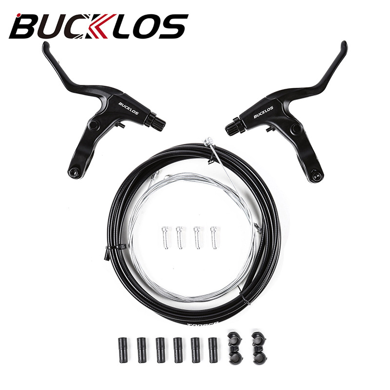 Mountain Bike Brake Lever Aluminum Alloy Brake Lever Brake Line Stainless Steel Brake Cross-Border Straight Hair Bicycle Accessories