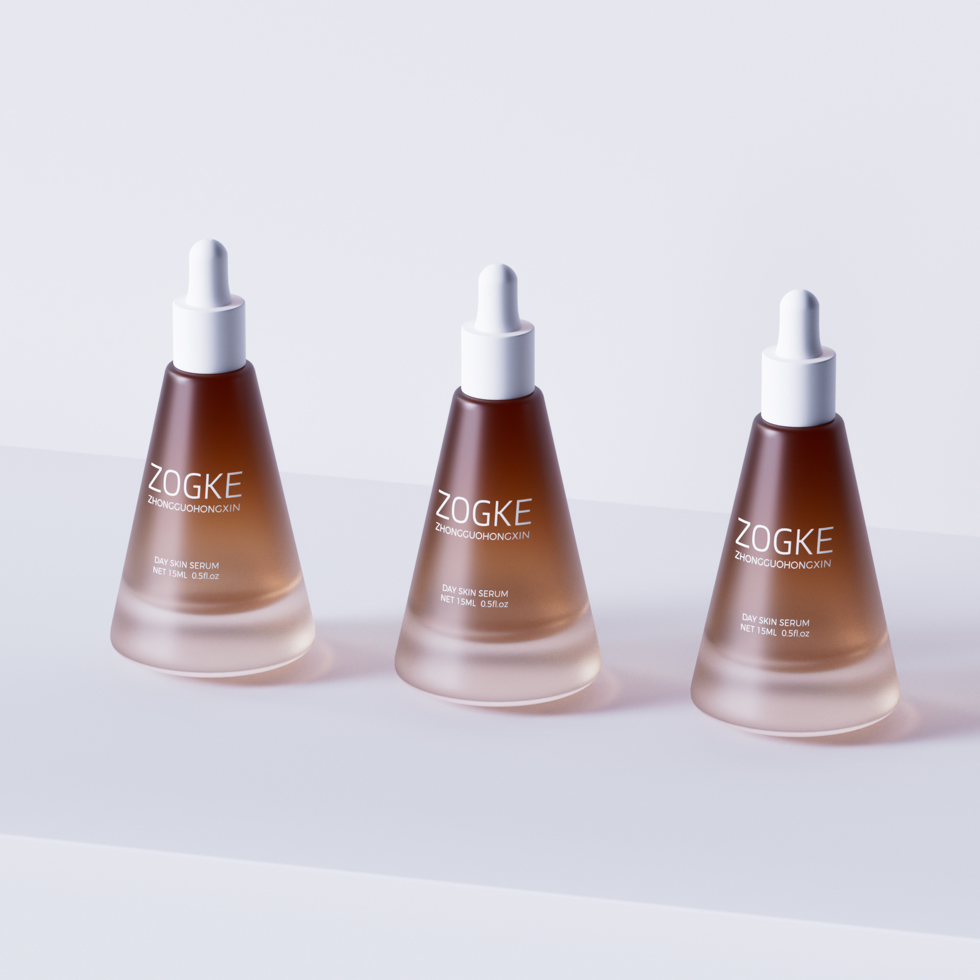 Picture of New in stock 15ml Frosted Tea Conical Bottle Thick Bottom Spray Bottle Dropper Essential Oil Perfuse Bottle Essence Bottled