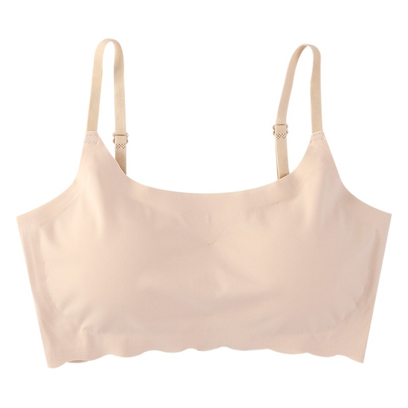 Anxin second-generation one-piece Ice Silk seamless steel ring-free large size gathered suspenders beautiful back sports underwear women's bra
