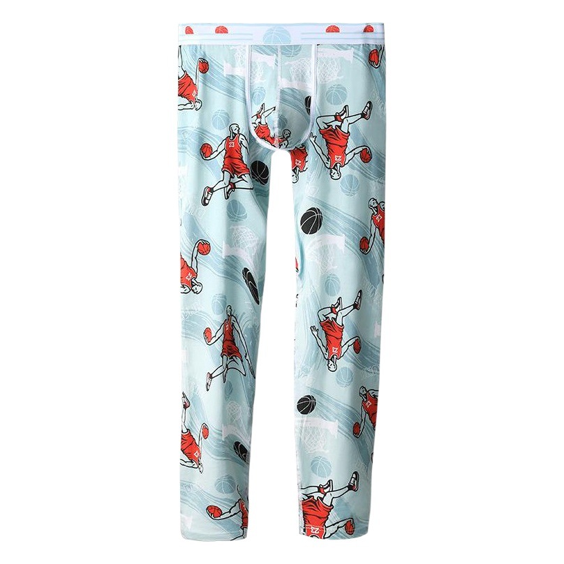 Autumn and Winter Fashionable Printed Pants Warm Pants Men's Cotton Pants Men's Long Johns Thin Cotton Pants Leggings Slim-Fit