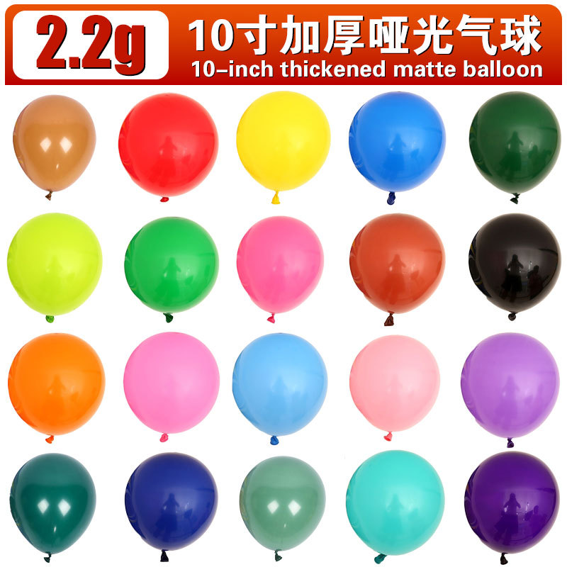 Latex Balloon 10 Inch 2.2 Matte Balloon Thickened Round Latex Balloon Birthday Party Decoration Colorful Balloon