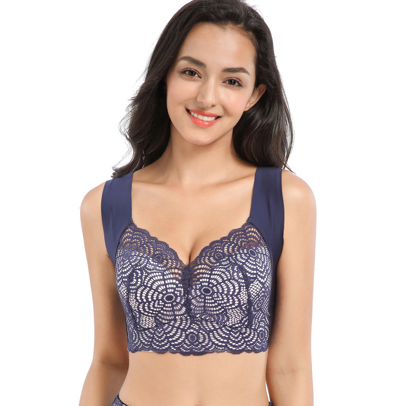 Picture of Plus Size Lace Bra Fat mm 100kg Wire-Free Vest Style Sports Sleep Push-Up Bra Wholesale