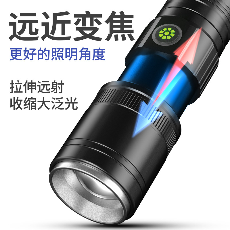 Picture of Factory multi-function rechargeable outdoor light P50 telescopic zoom work light spotlight long shot convenient flashlight strong light