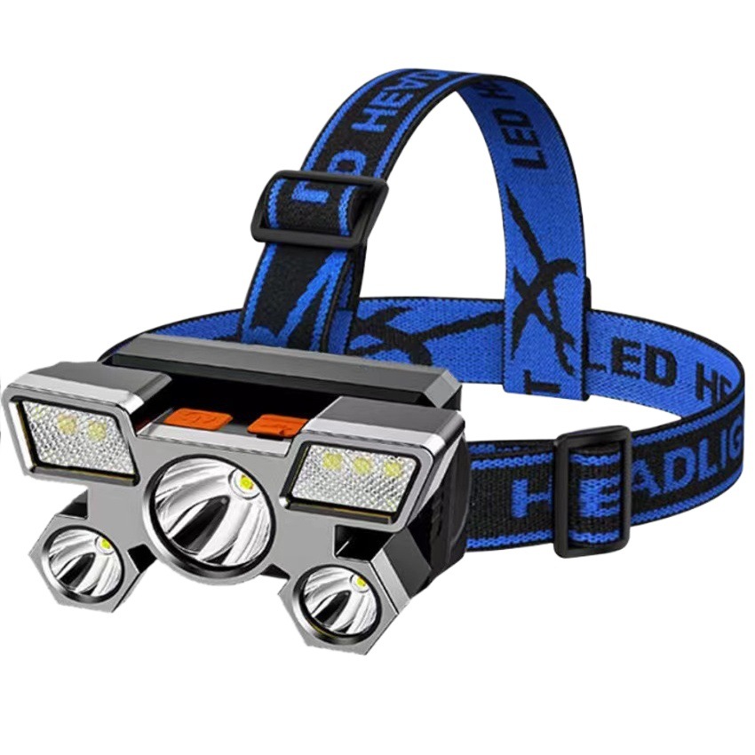 Strong light headlight rechargeable super bright long-range outdoor head-mounted miner's lamp outdoor special forces lighting lamp night five headlights
