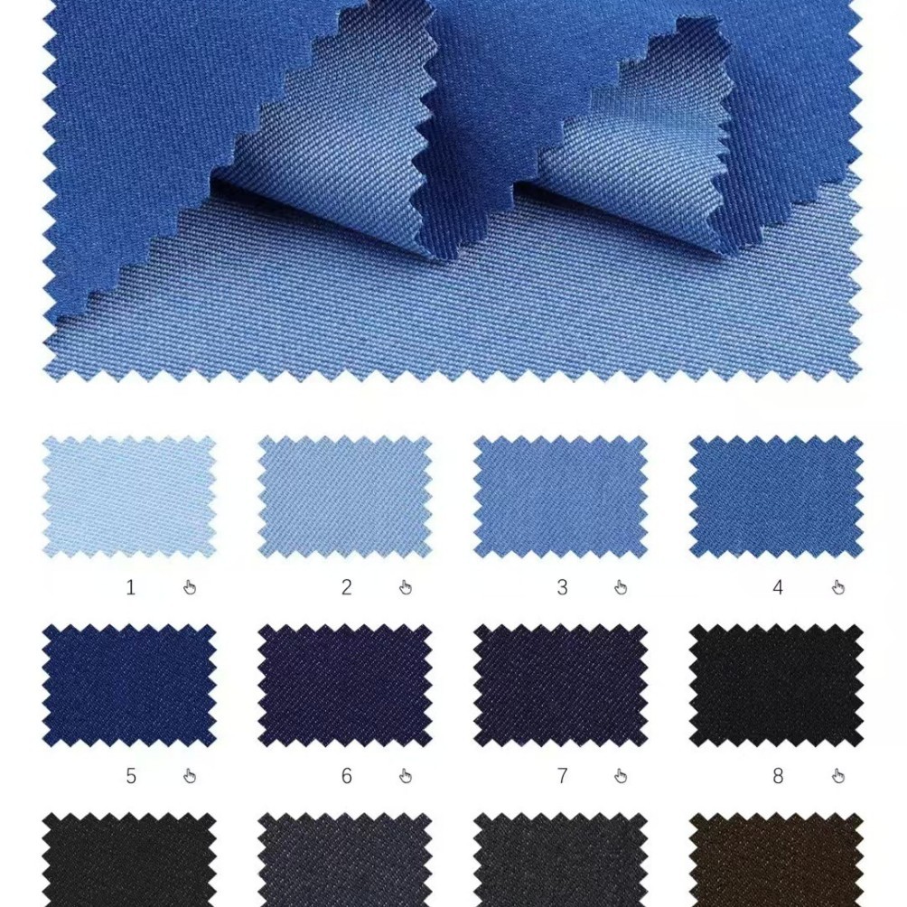 Wash-free Denim fabric 285g imitation tencel stretch denim pants dress fabric in stock supply