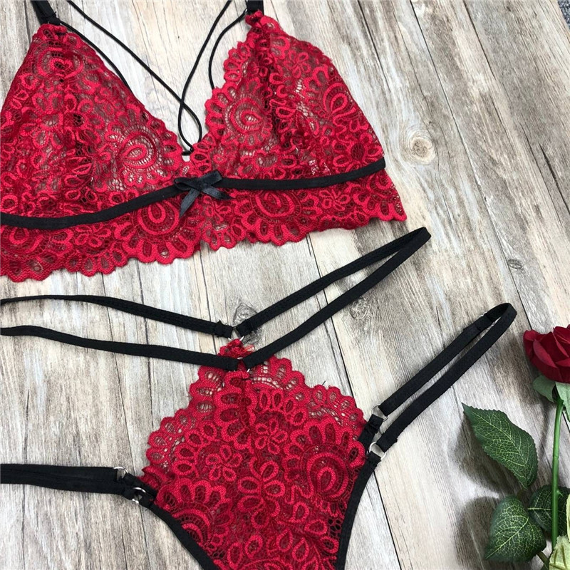 Bandage Eyelash Lace Sexy Set 2019 AliExpress Amazon Explosions Sexy Lingerie Female L08