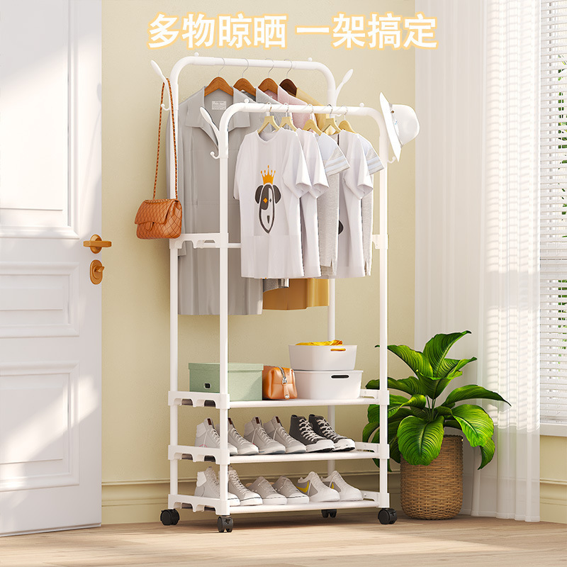 Picture of Southeast Asia's Best-Selling Simple Household Double-Pole Clothes Drying Rod with Elbow Clothes Rack Bedroom Dormitory Storage Clothes Rack