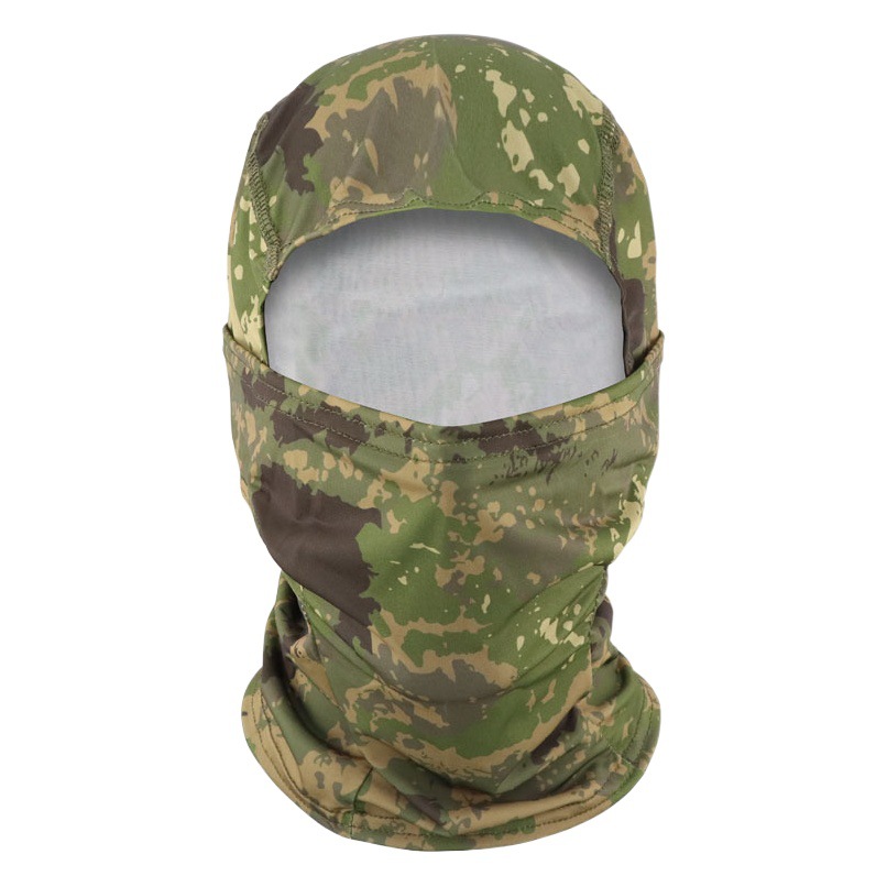 Camouflage Ice Silk Hood for Men, Summer Outdoor Cycling Sun Protection Hood, Motorcycle Full Face Sunshade Mask, Breathable Sun Protection