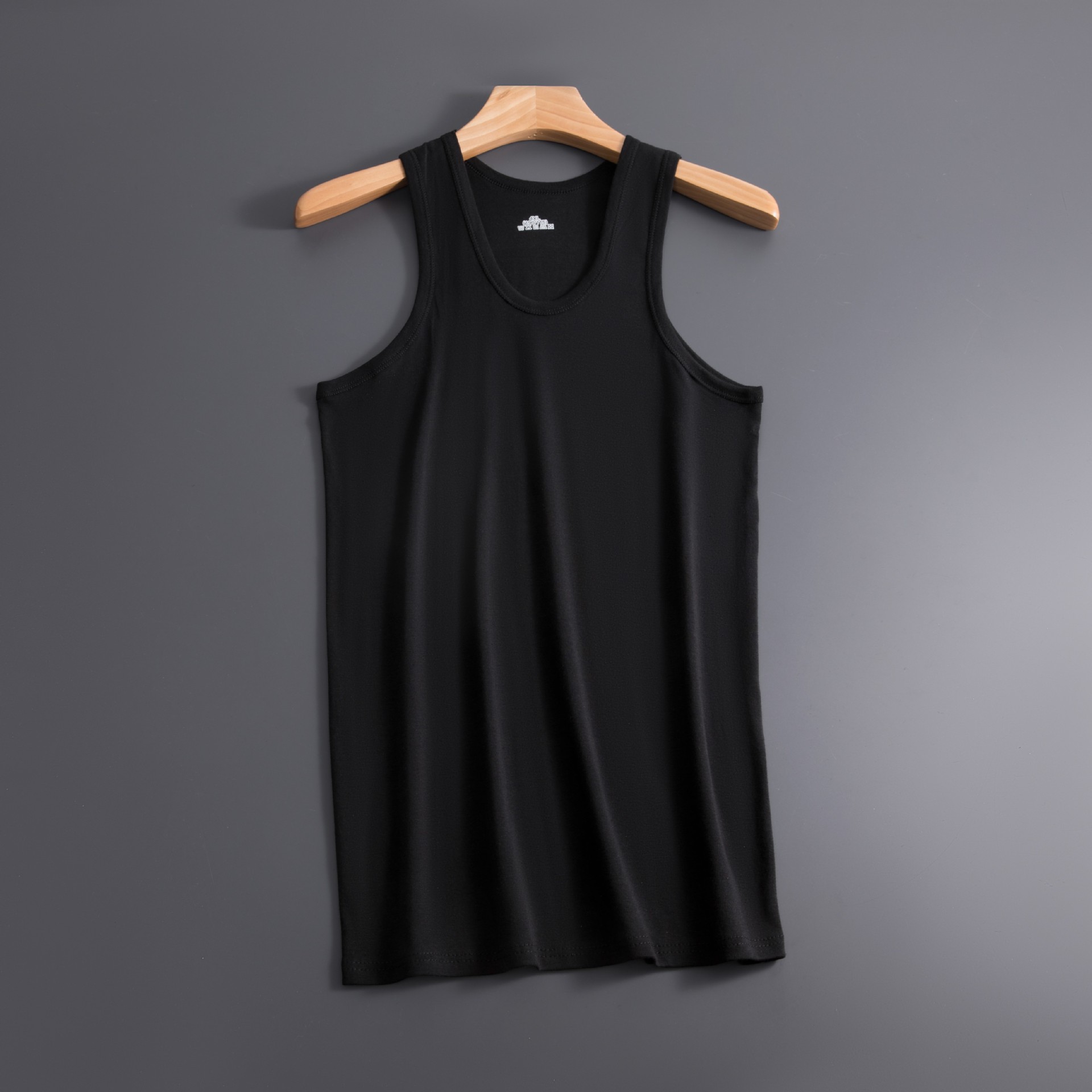 Picture of 100% Pure Cotton Summer Men's Vest Youth Tight-Fit Elastic Base Sport Slim-Fit Sling Sweatshirt Solid Color New Style
