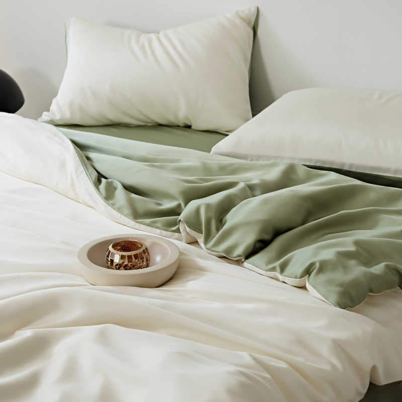 Picture of Light Luxury 60-Count Lenzing Tencel Four-Piece Set Double-Sided Lyocell Cool Ice Silk Cool Feeling Naked Sleeping Tencel Bed Bed Sheets Quilt Cover