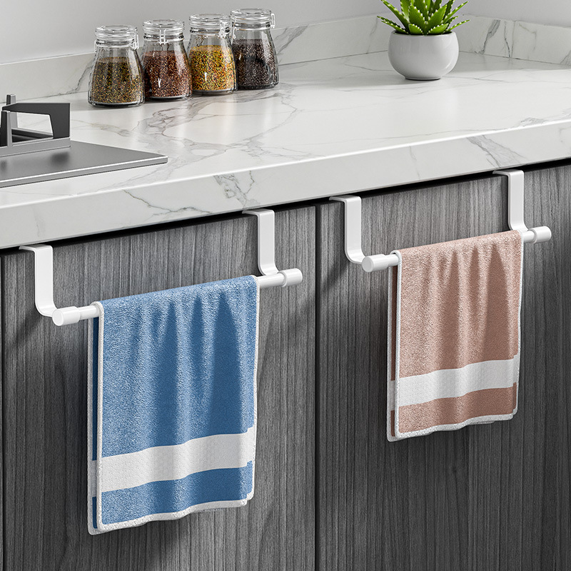 New stainless steel multi-purpose door towel rack kitchen cabinet door back type rag rack storage rack towel bar