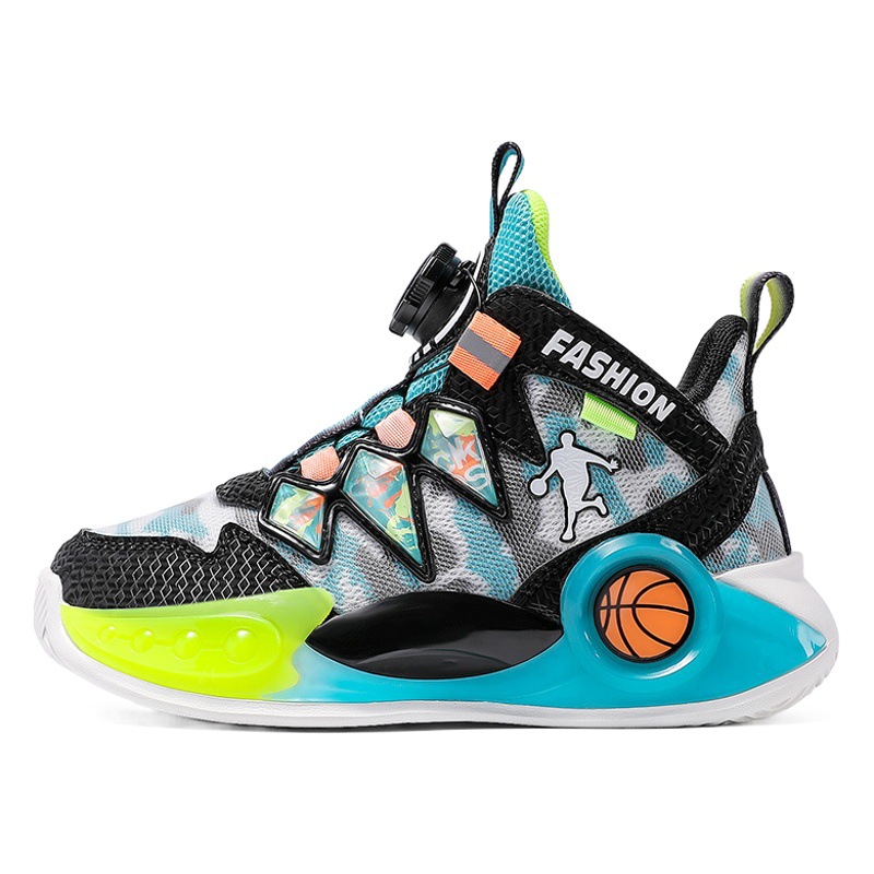 Boys and Girls New basketball shoes cross-border foreign trade autumn and winter wholesale button sports casual breathable running shoes