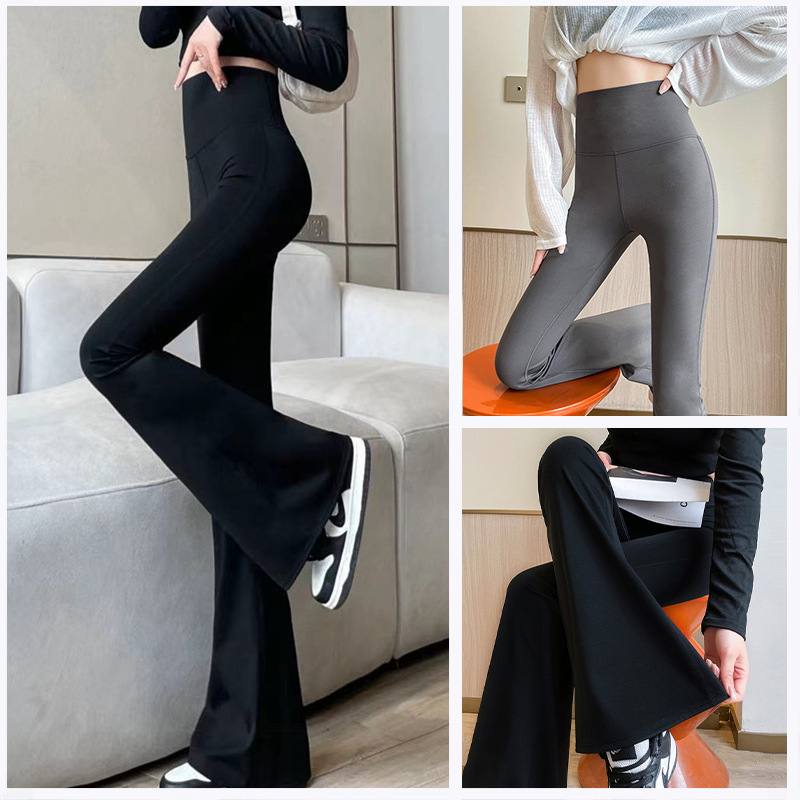Picture of Zhao Rusi Same Style Micro-high Waist Shark Pants Women's 2023 New Smooth Sports Outer Wear Body Shaping Yoga Pants