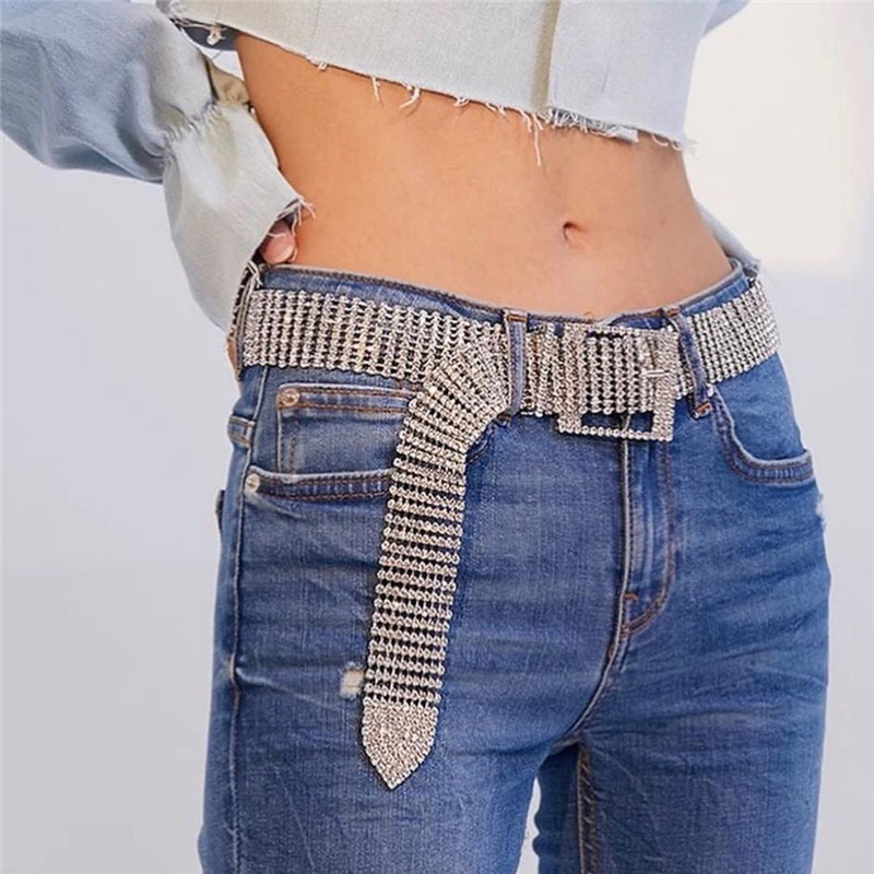 European and American belt belt ladies new diamond belt rhinestone inlay decoration Joker jeans spot factory wholesale