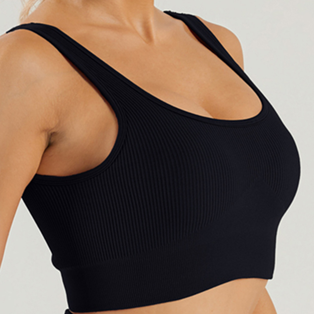 Picture of Nylon Summer Seamless Knitted High Elastic Sports Underwear U Square Collar Beautiful Back Yoga Sports Trousers Fitness suit Women