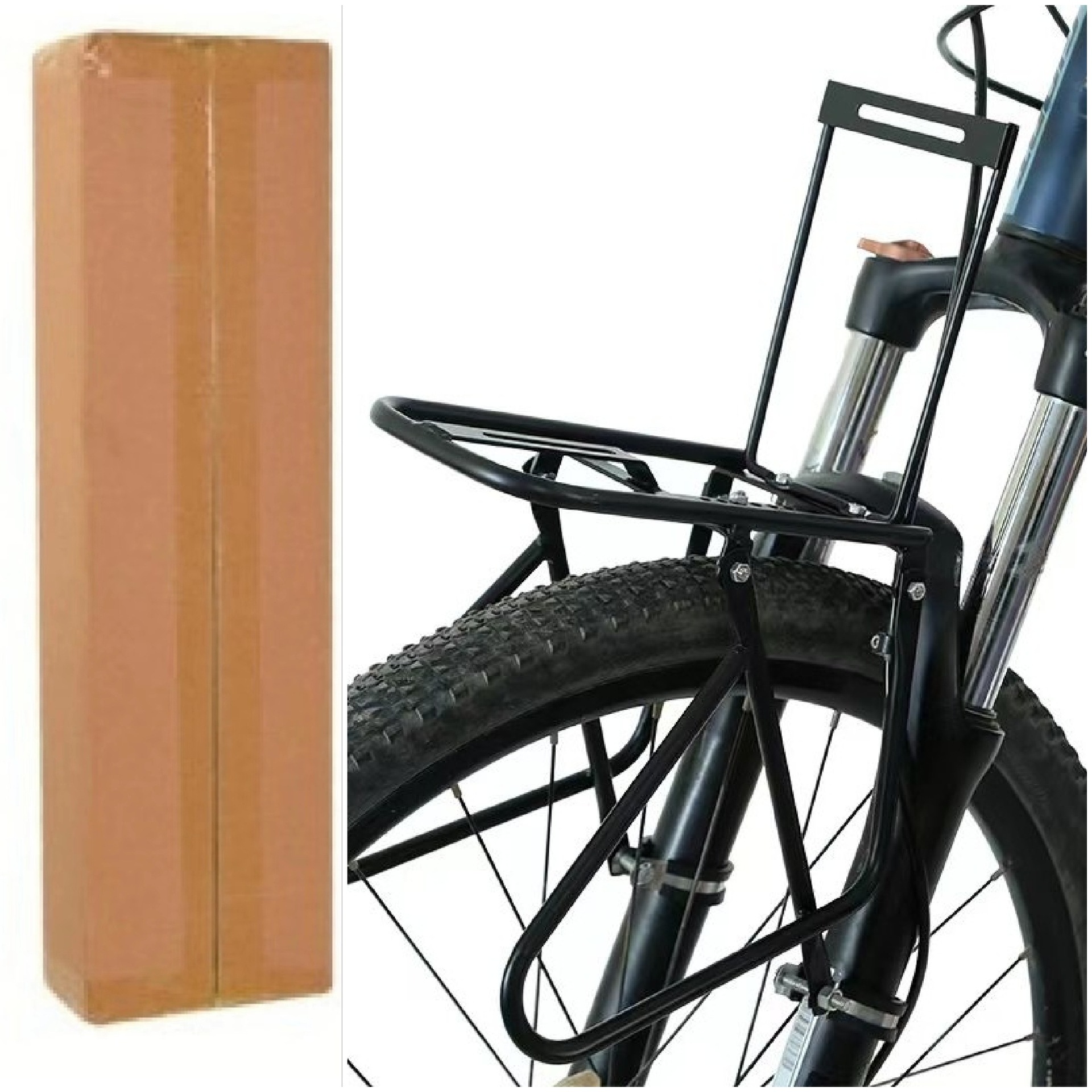 Steel Mountain Bike Installation Front Shelf Basket Rack Front Fork Fixed Bicycle Load Rack Basket Rack Car Lock