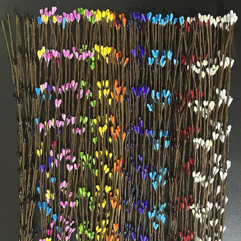 [40cm Simulated Rattan] 8 Pairs of Gypsum Fruit Multi-Colorful Red Bean Simulated Rattan Branches Garland Material Manufacturer
