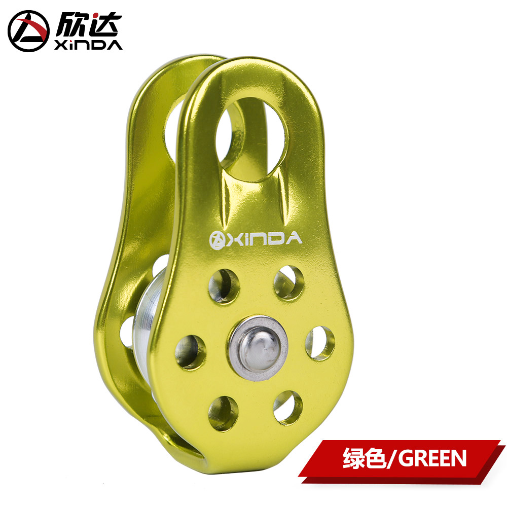 Picture of Xinda Fixed Mountaineering Single Pulley Transport Hoisting Pulley Outdoor Transverse Pulley Aluminum Alloy Orbiter
