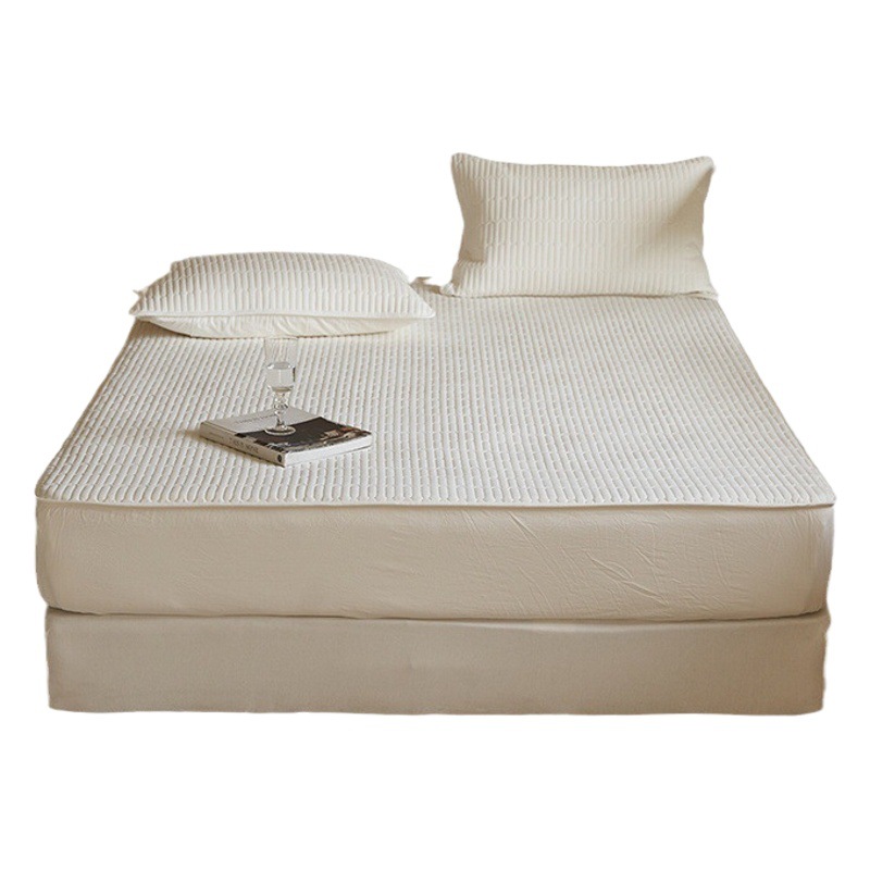 Cotton quilted bedspread solid color pure cotton mattress protective cover thickened Simmons non-slip bed & breakfast bedding wholesale