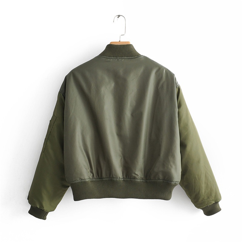 Picture of 2021 Autumn New Amazon European and American Clothing Wholesale Military Green Flight Jacket Style Short Cotton Jacket