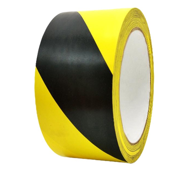 4.8cm Wide 33m Black and Yellow Ground Marking Tape Warning Landmark Wear-Resistant Floor Sticker Pvc Warning Cross-Border Bestseller