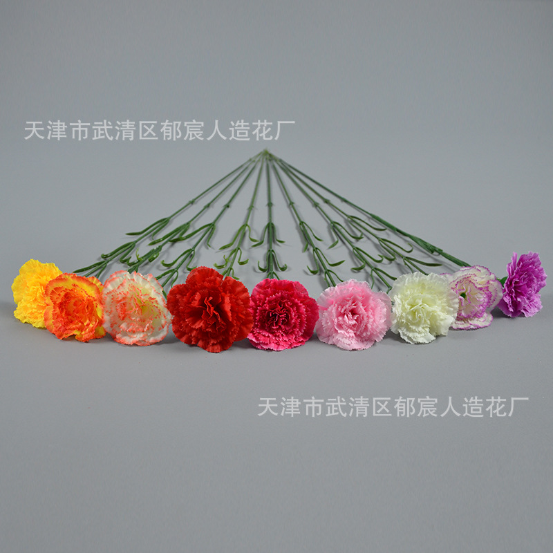 Picture of Carnation Single Branch Simulation Flower Mother's Day Flower Basket Flower Arrangement Shopping Mall Holiday Atmosphere Modeling Layout
