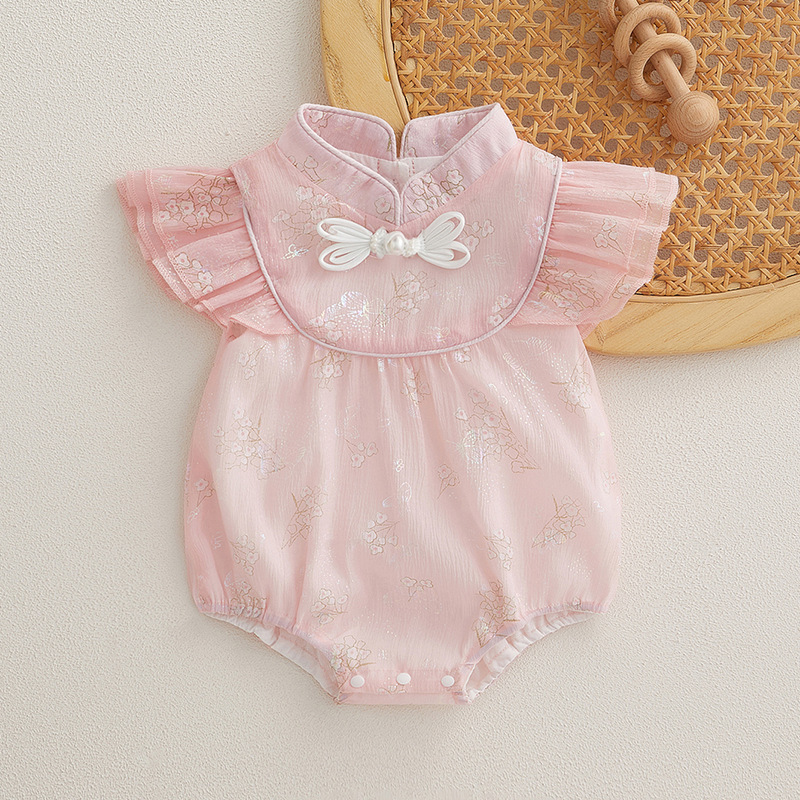 Baby Clothes Summer Newborn Wrap Fart Clothes Baby Girl's One Hundred Days Old Dress National Style Ha-ha Clothes Summer Clothes