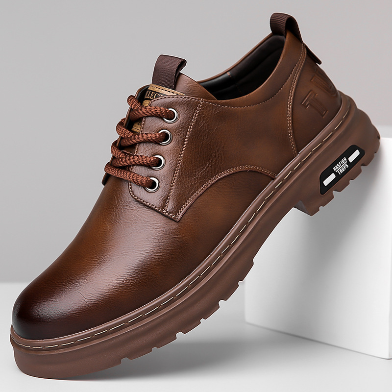 Autumn new soft leather beanie shoes, business men's casual leather shoes, men's shoes, Douyin drop shipping, popular men's derby shoes
