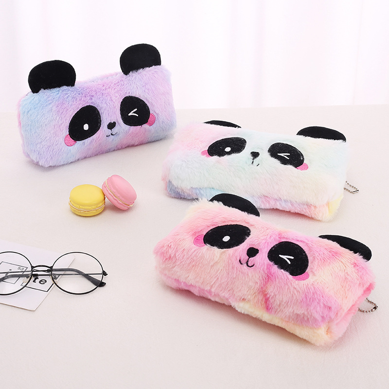 Picture of New plush gradient small panda pencil case cute cartoon storage large capacity student stationery Holiday Gifts Wholesale
