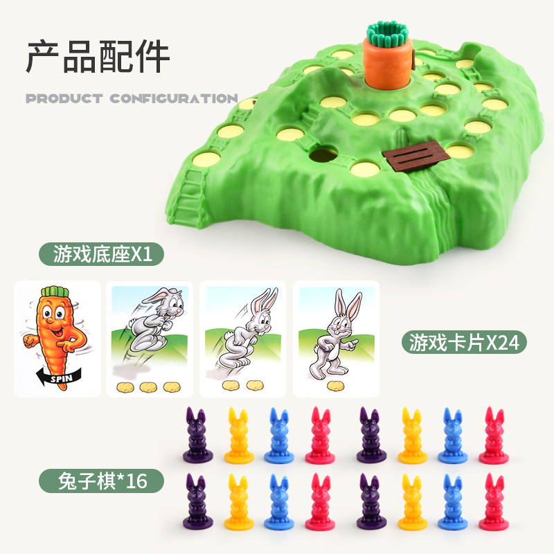 Picture of Board Game Checkers Toy Kids Adventure Trap Defend Turnip Rabbit Cross Country Fun Game Chess