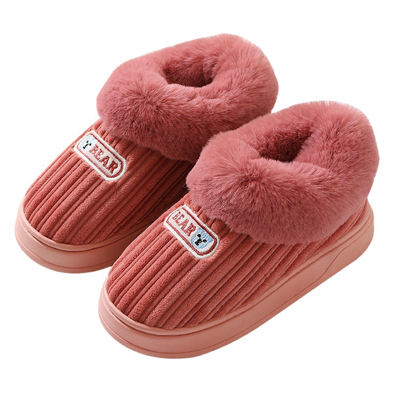 New cotton-padded slippers women's winter warm home indoor and outdoor wear thick bottom non-slip fleece-lined warm feet cotton-padded shoes men