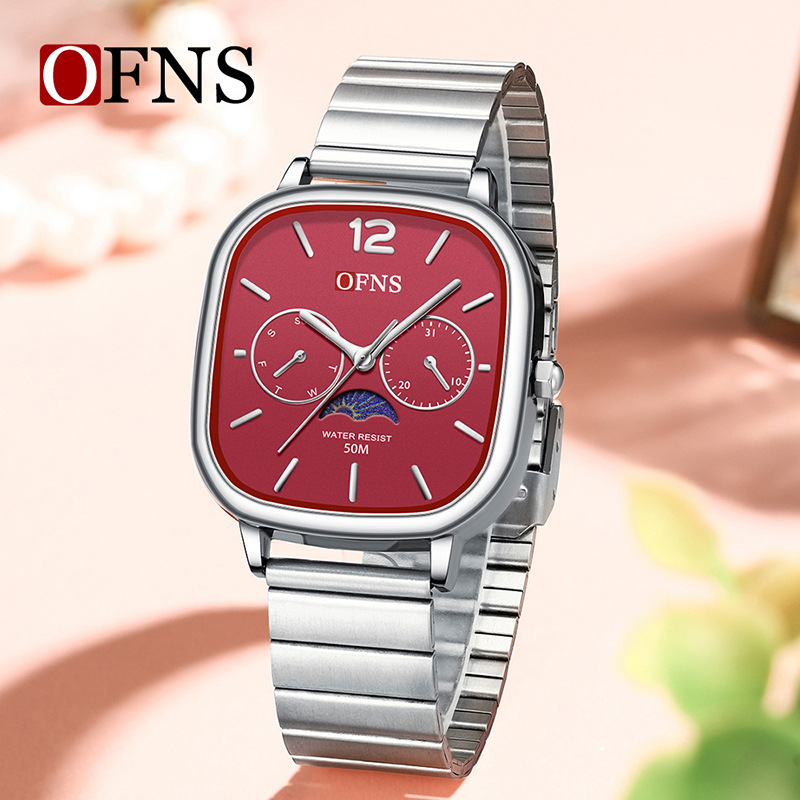 Oufani Cross-Border Best-Selling Watch Men's High-End Waterproof Women's Watch Square Large Dial Quartz Watch Wholesale
