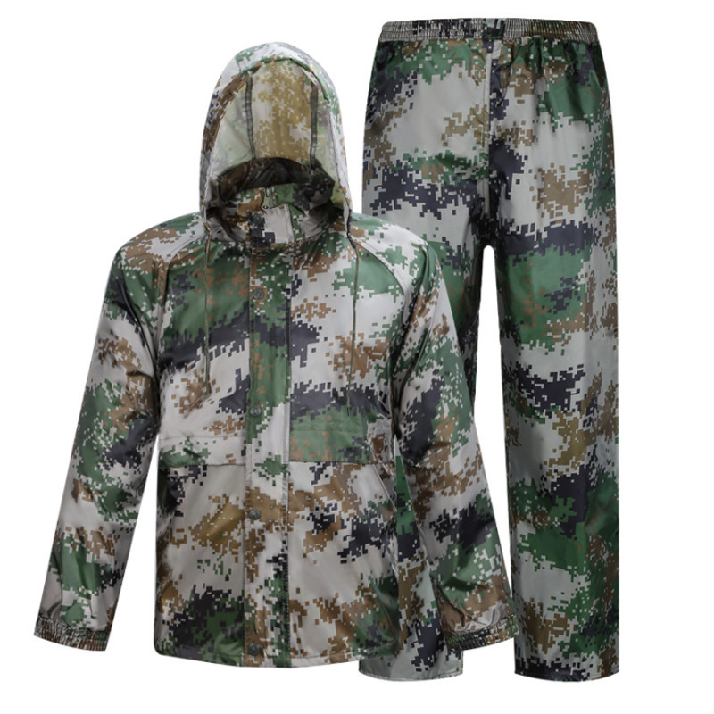 Picture of Wholesale Oxford Cloth Raincoat Split Adult Labor Protection Outdoor Riding Reflective Split Raincoat Rain Pants Set