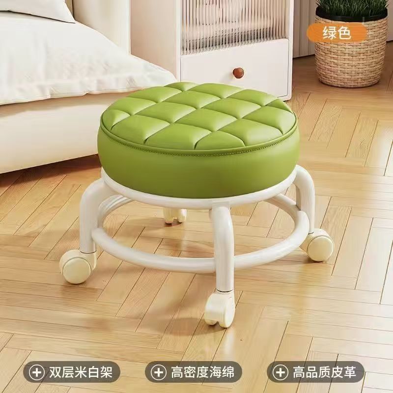 Picture of Roller Skating Small Chair Household Pulley Low Stool Cyber Popular Lazy Sofa Stool Universal Wheel Shoe Changing Stool Children's Toddler Stool