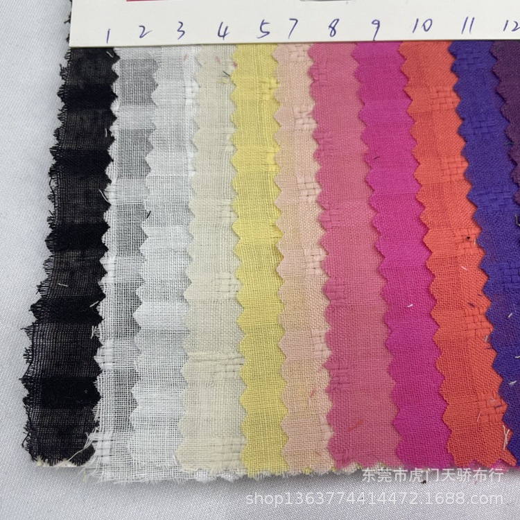 Woven thin gauze jacquard woven cotton 100g rich Plaid jacquard clothing shirt scarf and other fabrics