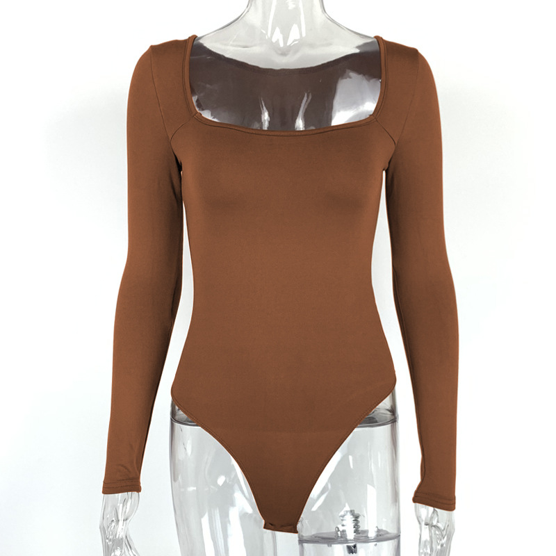 Picture of European and American Export Sexy Velvet Bottoming Shirt 2025 Autumn and Winter New Cross-Border Women's Tight Long-Sleeved Square Collar One-Piece